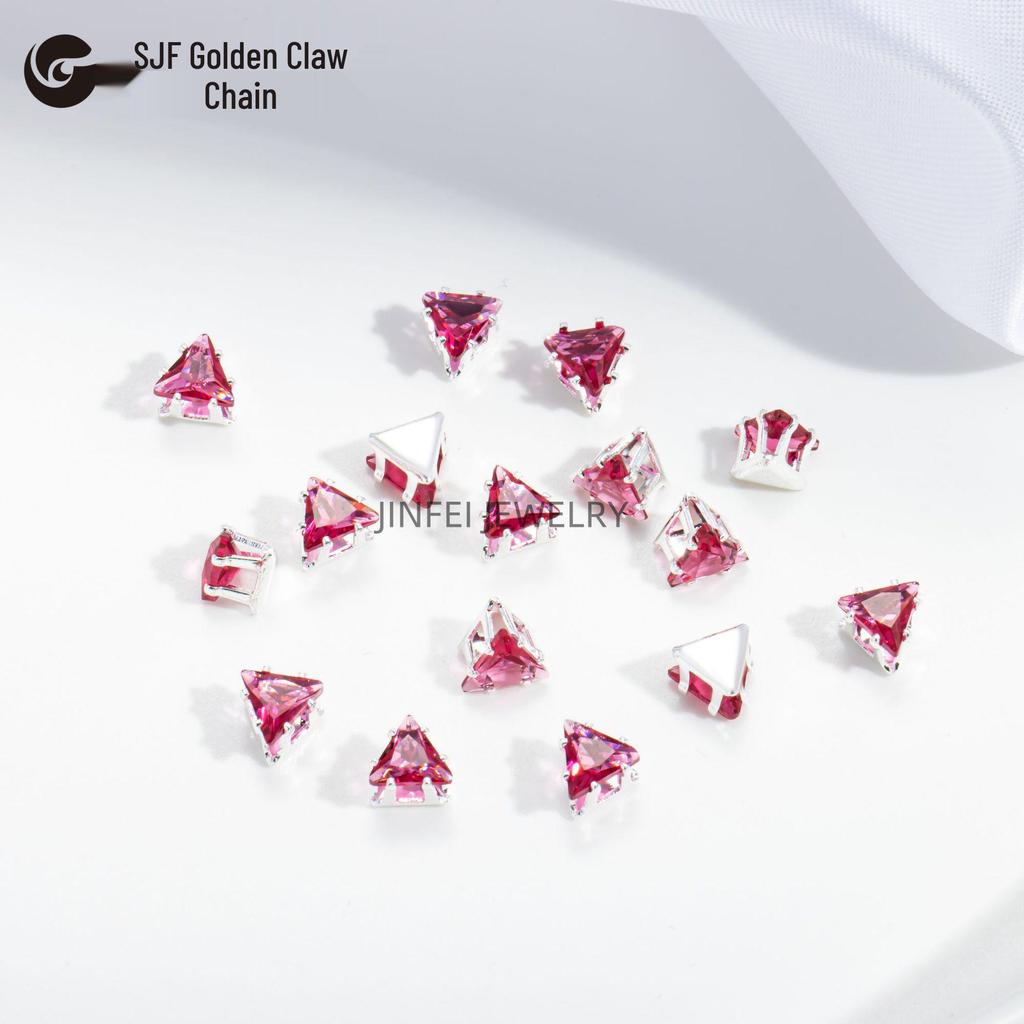 Strass con Griffa a Triangolo: Zircone di Vetro Cristallino 4x4/5x5mm per Braccialetti Fai da Te