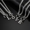 High Quality Stainless Steel OT Buckle A-Z Initials Necklace, Fashion Alphabet 26 Letter Pendant Necklace for Men Jewelry