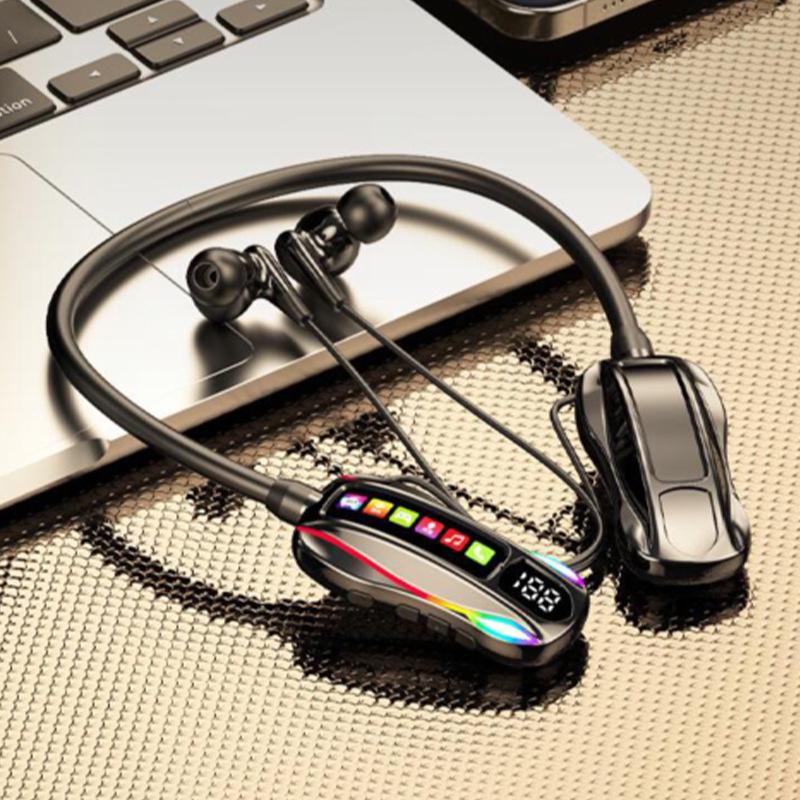 Neckband Bluetooth Headset: Long Battery Life, Card Slot, Crystal Clear Sound, Perfect for Active Lifestyles
