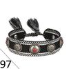 European Woven Bracelet with Metal Nail Buckle and Tassel for Women