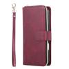For iPhone 17 Air Case Zipper Pocket 9 Card Slots PU Leather Phone Cover with Hand Strap