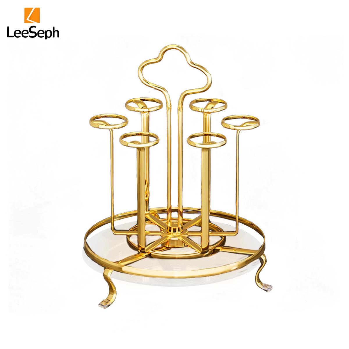 

Вращающаяся сушилка для чашек Leeseph, органайзер для сушки кружек со съемным поддоном для сушки, для кухни, прилавка, ресторана, офиса 1-tier