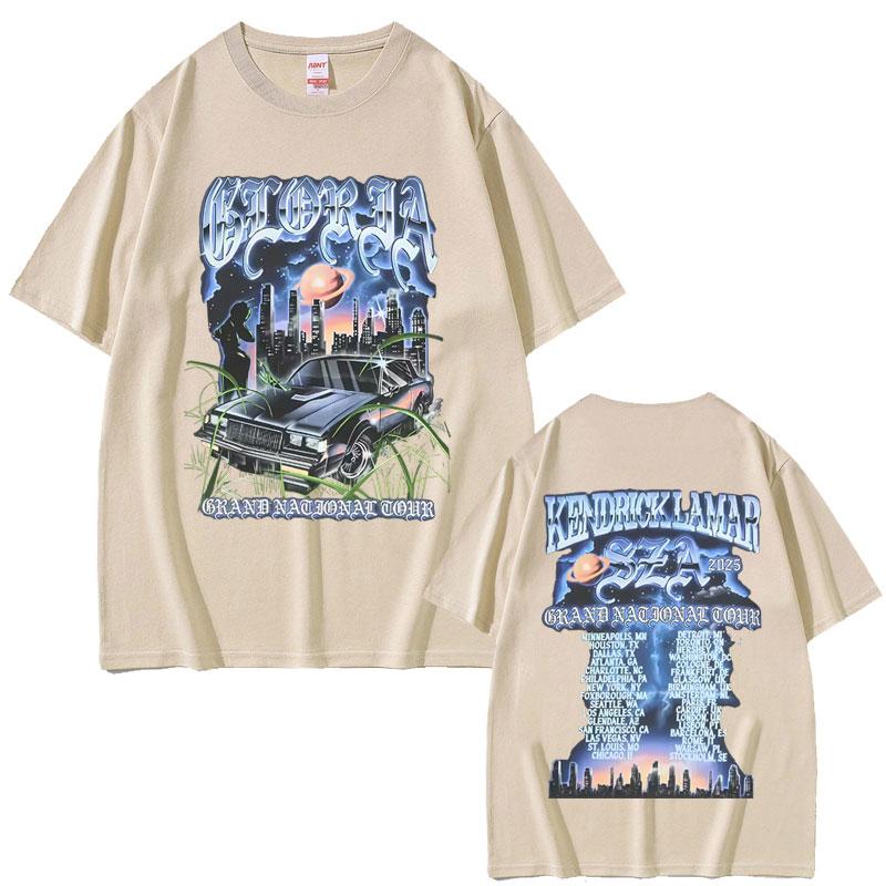 

2025 Summer Rapper Kendrick Lamar & SZA Grand National Tour T-shirt Men Women Hip Hop Fashion Pop Music Breathable T Shirts Y2k XL