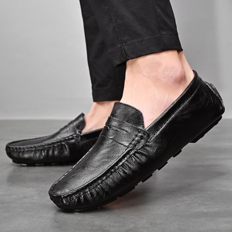 Fashion Genuine Leather Men Shoes Casual Fashion Breathable Driving Shoes Designer Mens Loafers Handmade Moccasins Plus Size Hot Selling