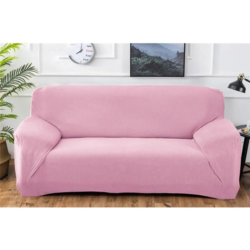 Autumn Winter Thickened Polar Fleece Elastic Sofa Cover All-inclusive Plaid Dust Slipcover Solid Color Full Cover Sofa Cover