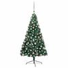 Exclusive House - Pre-lit Artificial Christmas Tree Half and Green Baubles 240 Cm