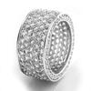 Sterling  Luxury Wide Promise Rings for Women Pull Paved CZ Sparkling Wedding Bands Rings Fashion Jewelry