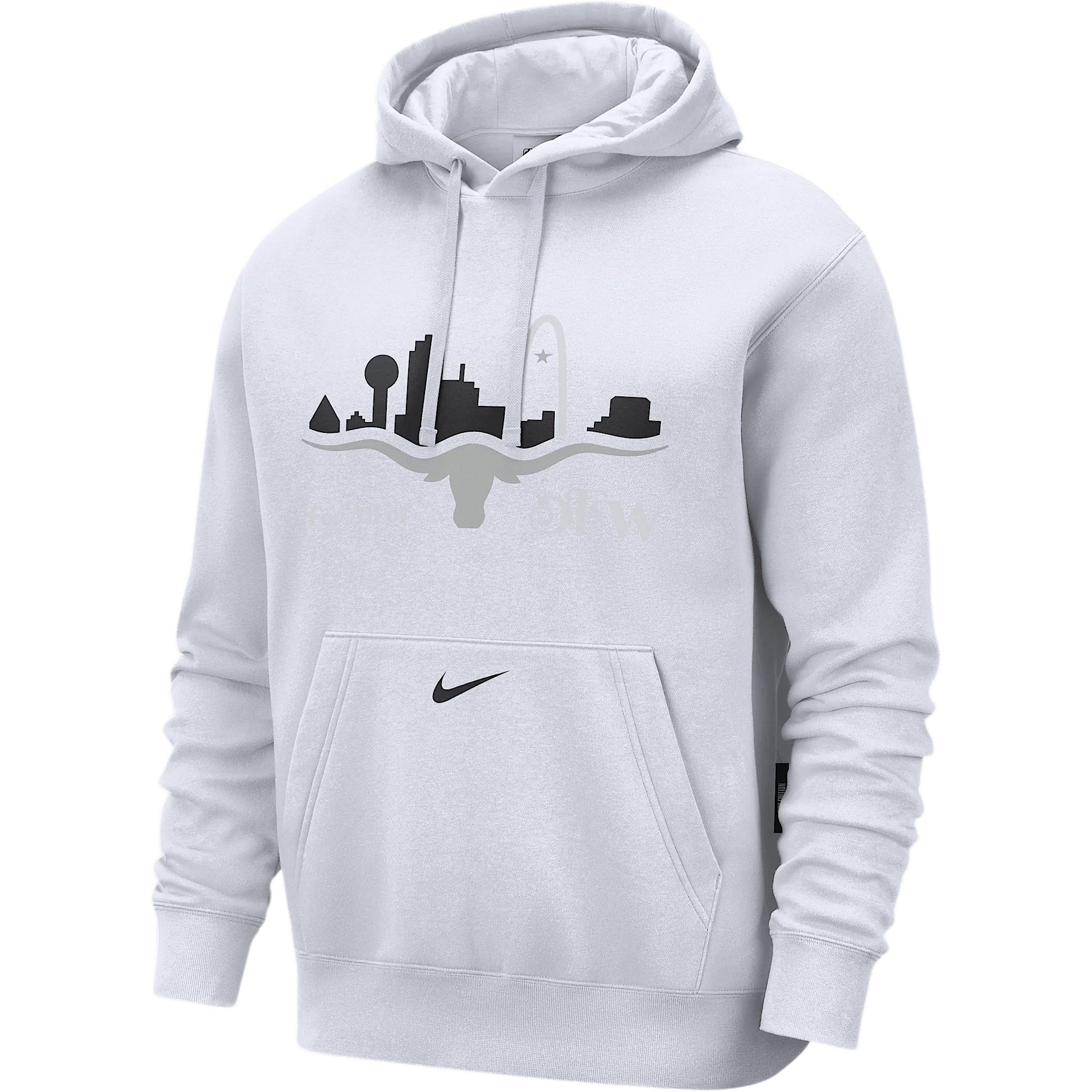 

Nike X NBA Dallas Mavericks Club FW24 City Edition Series Casual Comfortable Pullover Hoodie Men hoodies White Black FZ0595-100 M
