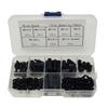 160pcs Black Nylon Screw and Standoff Set in Box