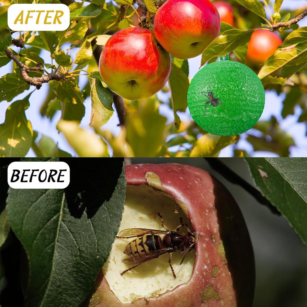 10/1x Hanging Ball Fruit Fly Catcher Pest Control Sticky Ball Wasp Bee Insect Trap for Outdoor Garden Orchard Long Lasting Gnat Traps