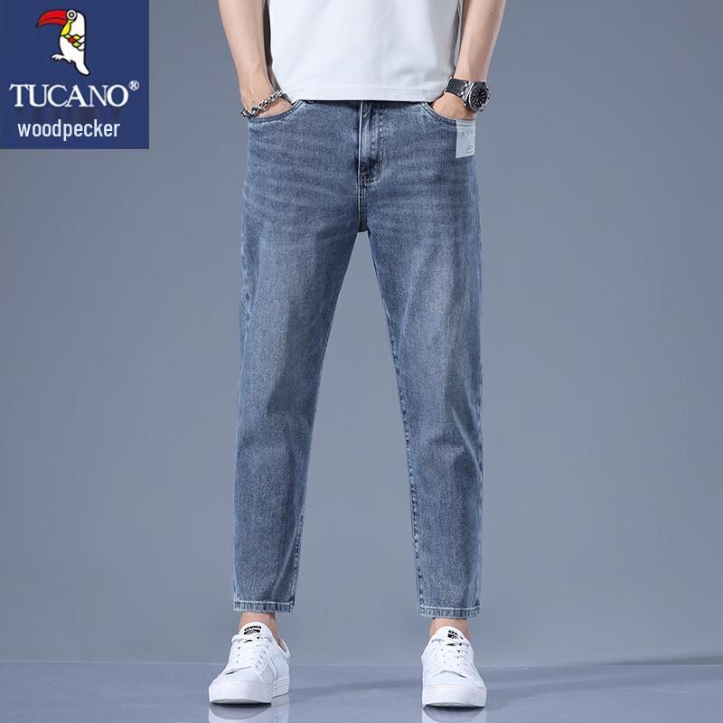 TUCANO Men's Slim Straight Cropped Jeans