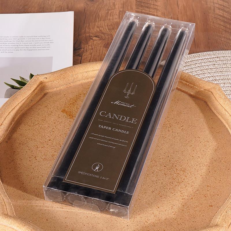 30cm 4 European-style Color Long-stem Candles for Home Use Without Odorless Candlelight Dinner Candlestick Rod Wax