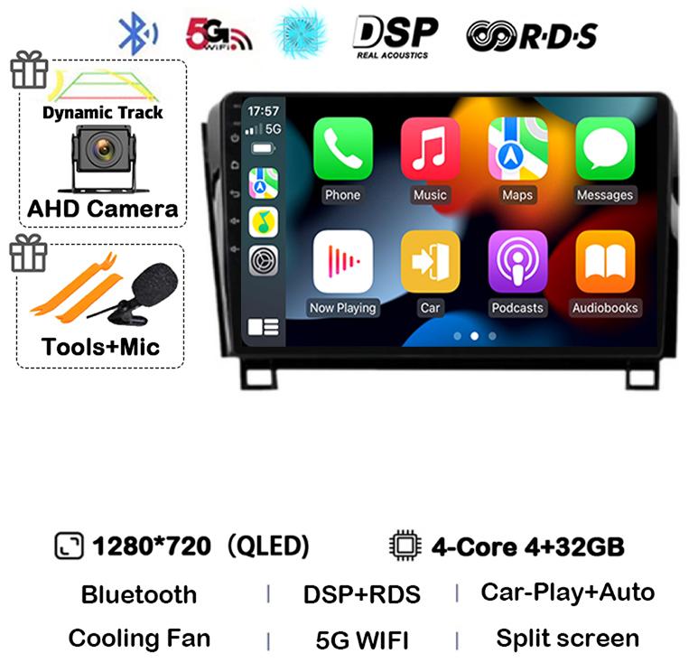 Android 14 Car Radio GPS Audio For Toyota Tundra XK50 2007-2013 Sequoia XK60 2008-2017 Multimedia Video Player Navigation Stereo