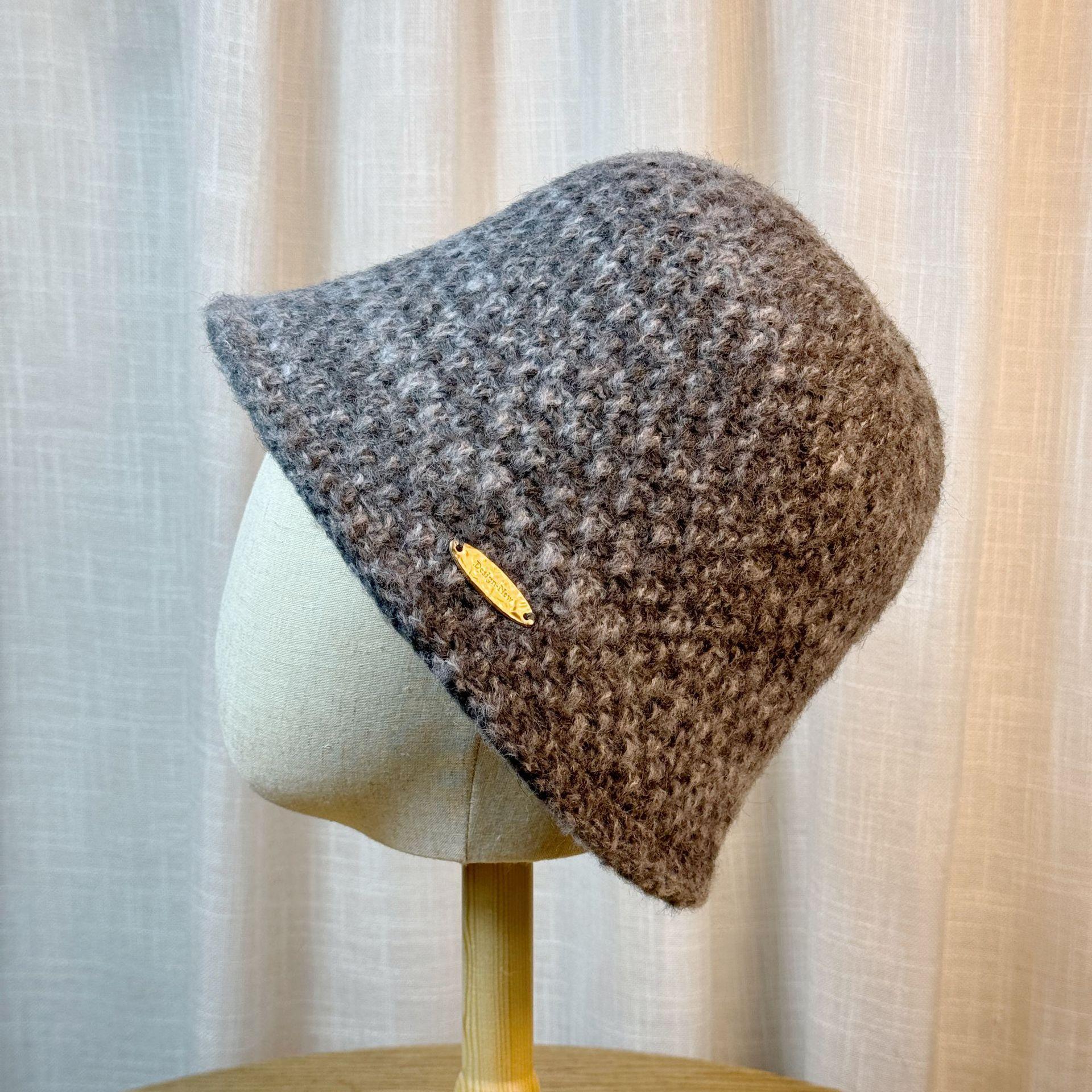 

Осенне-зимняя женская теплая панама в форме ведра, подчеркивающая маленькое лицо, ретро, легко сочетающаяся, подходящая для путешествий на открытом воздухе one size серый