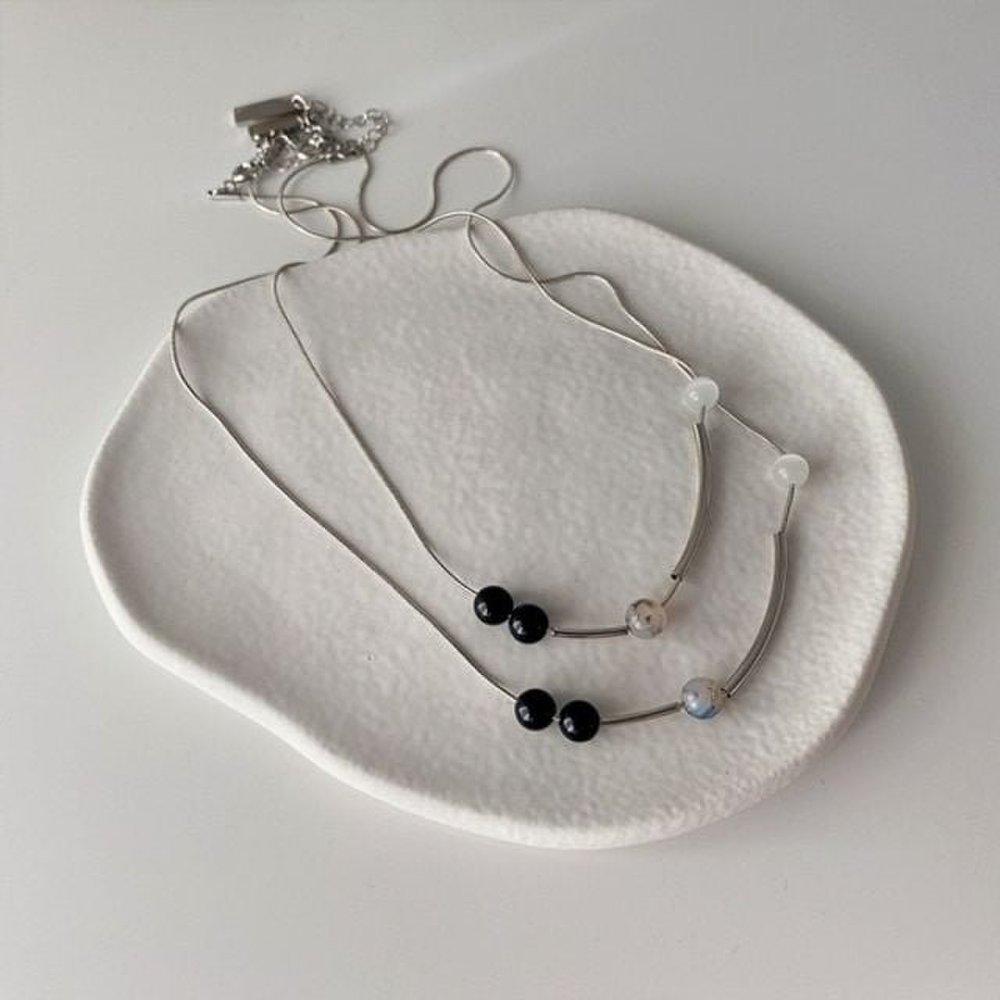 High-quality raw stone surgical casual necklace, hip-hop essential, point uni (Wfj19Wd)