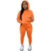 Einfarbiges Hoodie-Trainingsanzug-Set Damen Langarm Kapuzenoberteil Kordelzug Jogginghose Täglich Lounge Straße Lässig Sportbekleidung
