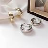 S925 Silver Needle Minimalist Geometric Hoop Earrings