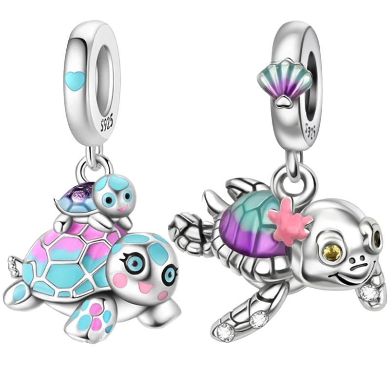 copper Color Turtle Pendant Charm Bead Charms Jewellery Compatible With Authentic Bracelets Necklaces for Women Do It Yourself Gift