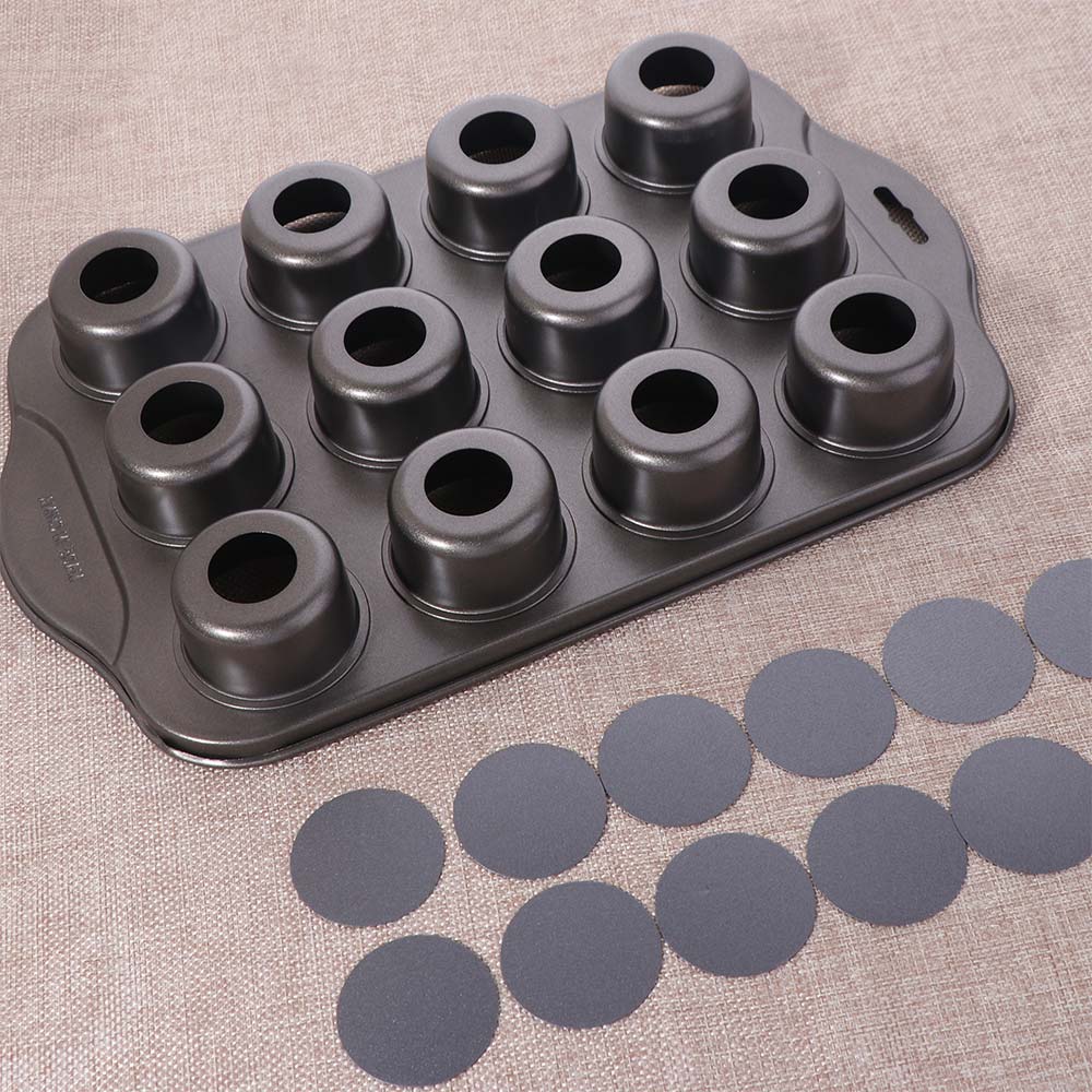 Bakeware 12 Grid Cheesecake Pan Carbon Steel Removable Bottom Muffin Pan Mini Non-Stick Cupcake Mold Mousse