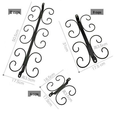 מתקן יצירתי מברזל יצוק לכוסות יין - מחזיק תלוי הפוך לכוסות יין לברים ביתיים