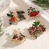 Neujahrs-Weihnachtsgeschenke Bekleidungszubehör Emaille Strasssteine Glöckchen Weihnachtskränze Broschen Feiertagsschmuck Damen