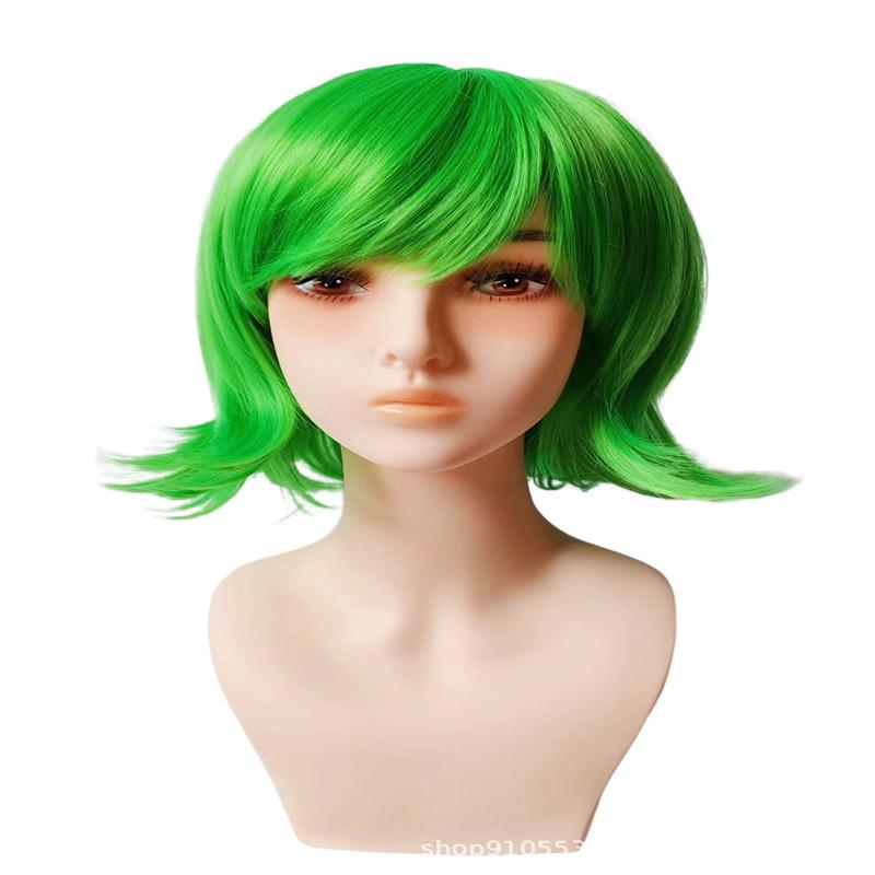 

Внутри Зависть Парик Циановый Цвет Короткий Кудрявый Волнистый Парик Хэллоуин Косплей Вечеринка Кино Зависть Костюм Парики