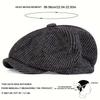Striped Newsboy Cap Men Fashionable and Personalized Beret Hat Unisex Winter Warm Hats Vintage Caps