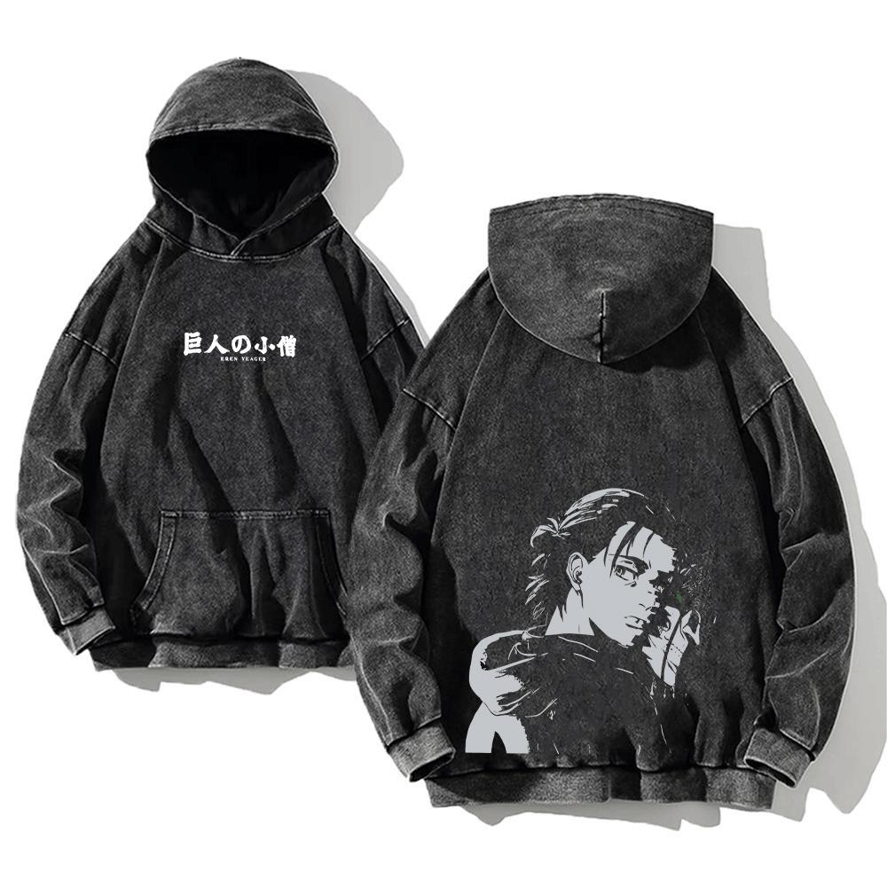 Autumn Anime Print Vintage Hoodie Men Women Pullover Sweatshirt Oversized Long Sleeve Top Harajuku Streetwear