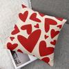 Romantic Cream Red Heart square Jacquard Pillow Cover for Sofa Office Waist Cushion Cover Home Decorative Pillowcase