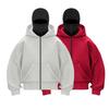 Y2K Gothic Harajuku Double Hat Design Sportswear Winter Windproof Hoodie