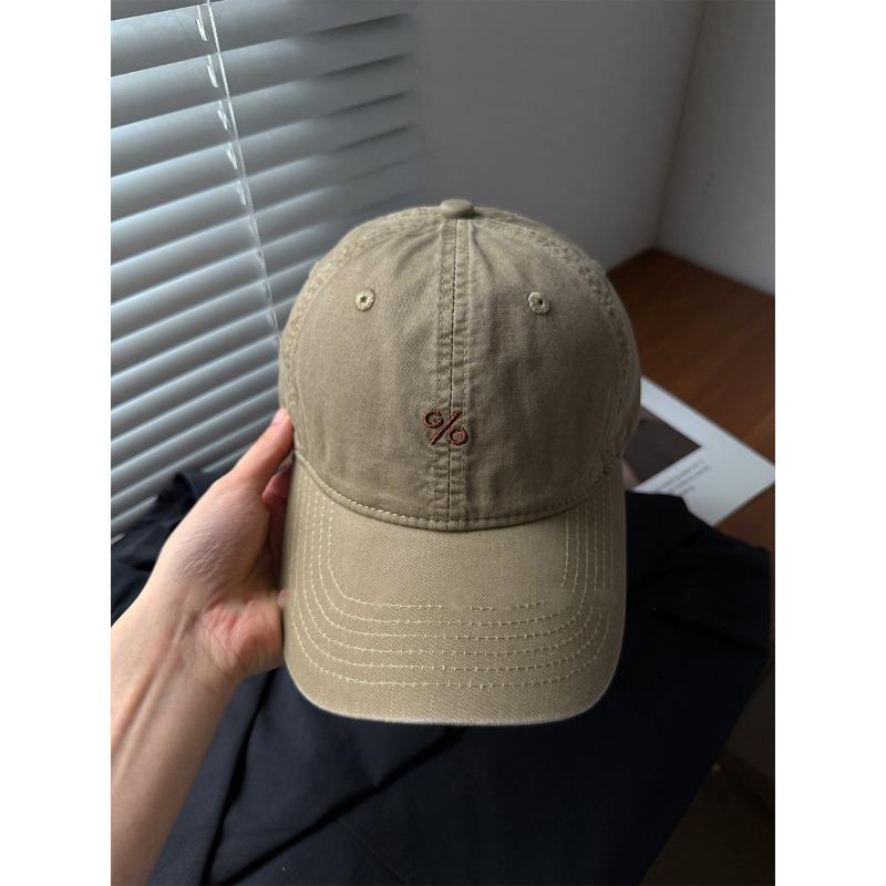 Washed cotton% embroidery big head circumference showing face small baseball cap children retro couple soft top cap