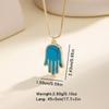 Nidin Fashion Necklace Hamsa Hand Pendant Enamel Turkish Evil Eye Lucky Amulet Palm Clavicle Chain Jewelry Gift For Women Men