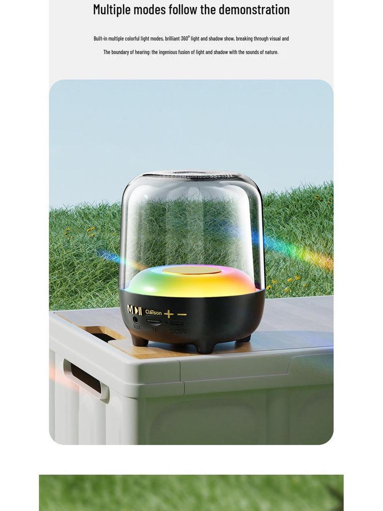 Colorful Bluetooth Speaker: High-Quality Sound, Portable, Multi-Mode, Large Volume, T58 Car Subwoofer.