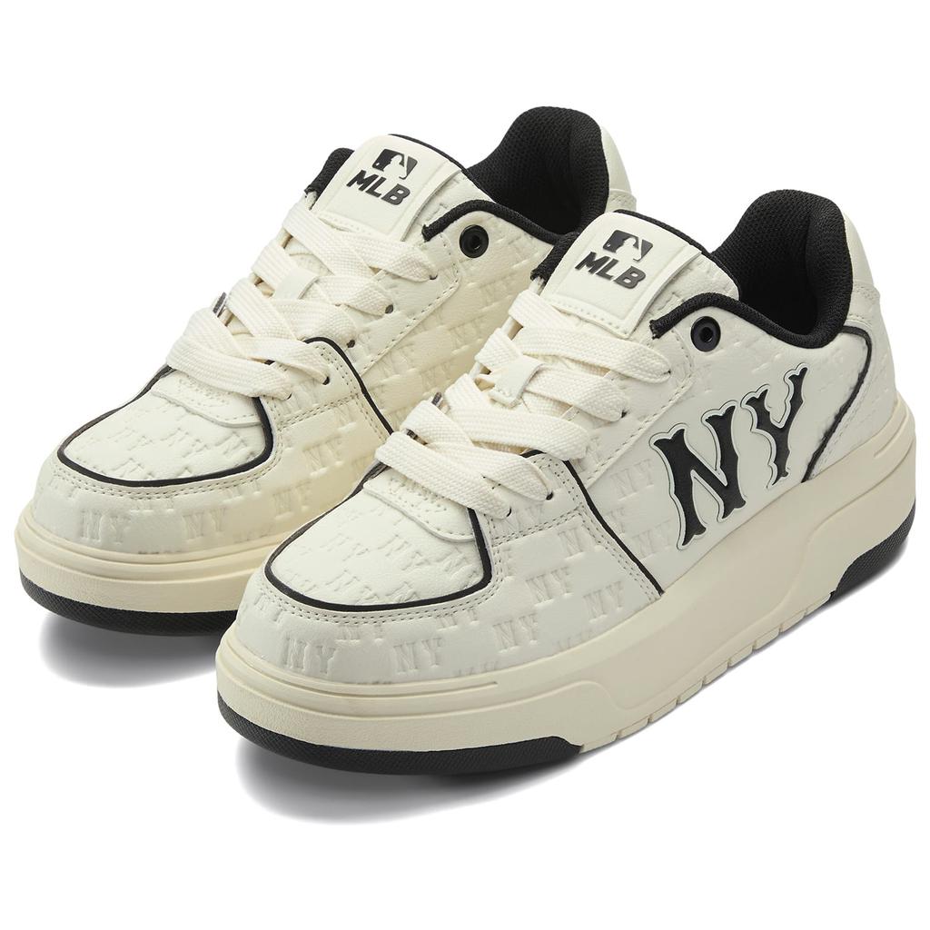 MLB New York Yankees Low top Skateboard Shoes Unisex Beige 3ASXE035N-50CRL