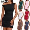 Fashion Summer Spring Solid Color Print Sleeveless Casual Dresses