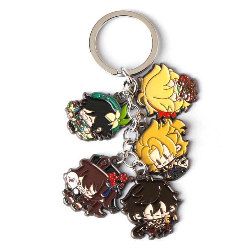 Genshin Impact Xiao & Tartaglia Mask Keychain, Venti & Hu Tao Pendant Necklace, Anime Accessories