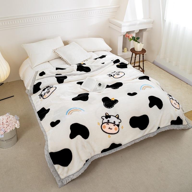 Double-Layer Thickened Fleece Blanket for Single or Double Use Autumn/Winter Cover Blanket