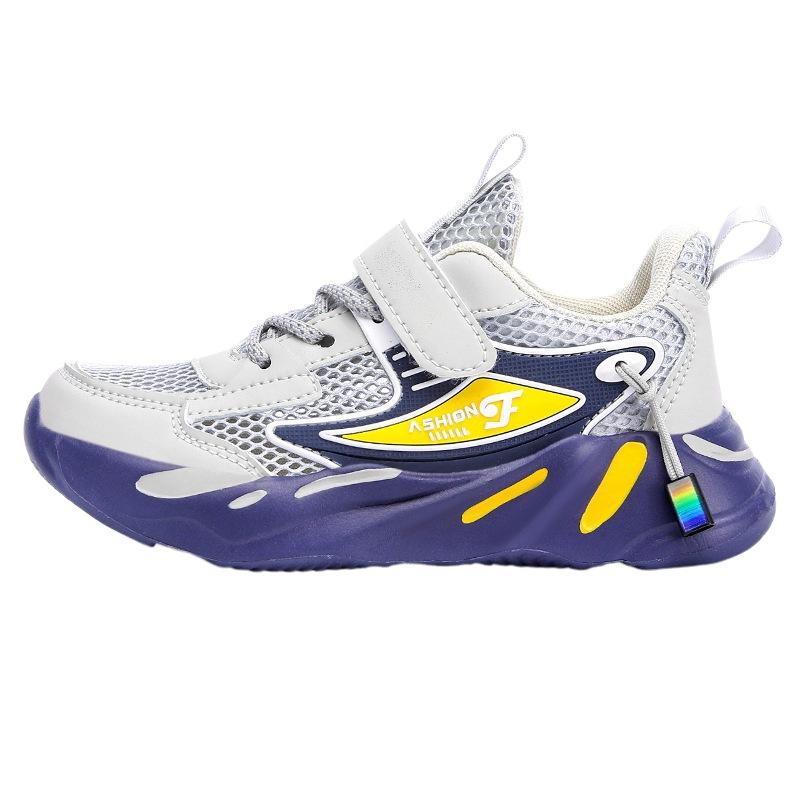 Boys' sneakers 2025 spring and summer new mesh breathable solid bottom dad shoes single net children's casual shoes