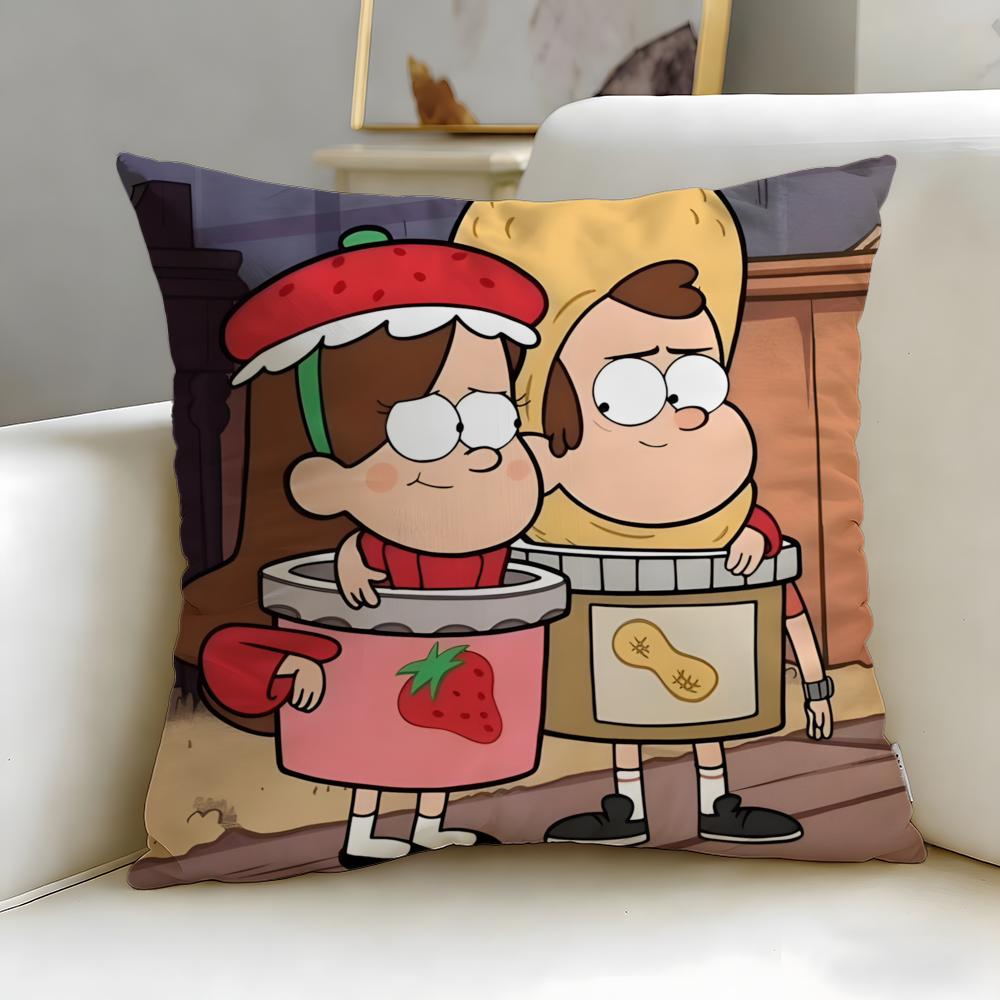 Classic Cartoon Gravity Falls Cushion Cover Soft EasyWash Pillow Case Versatile for Couch Bed Travel and Office