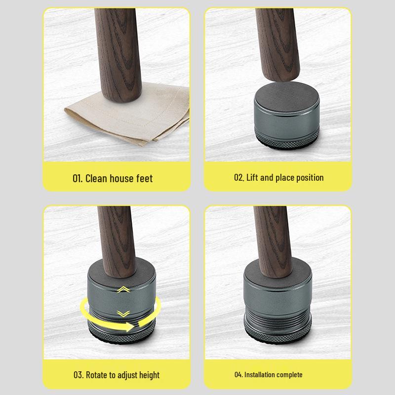 No-Drill Adjustable Bed Frame Anti-Squeak Pad & Anti-Collision Noise Eliminator