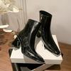 Fashion New Autumn Split Leather Knight Boots Square Toe Chunky Heel Boots for Women Winter Short Boots Concise Women Boots High Heels