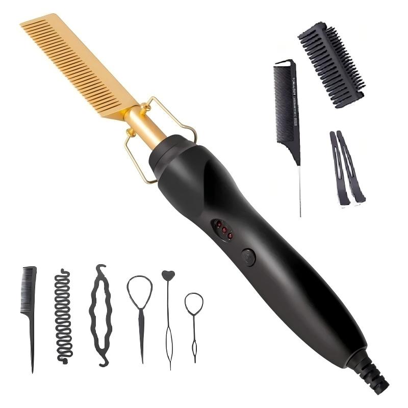 Electric Curling Iron Massage Comb For Long Curly Hair Haircutting Comb For Women Home Use Durable Curling Comb Fluffy Combs EU