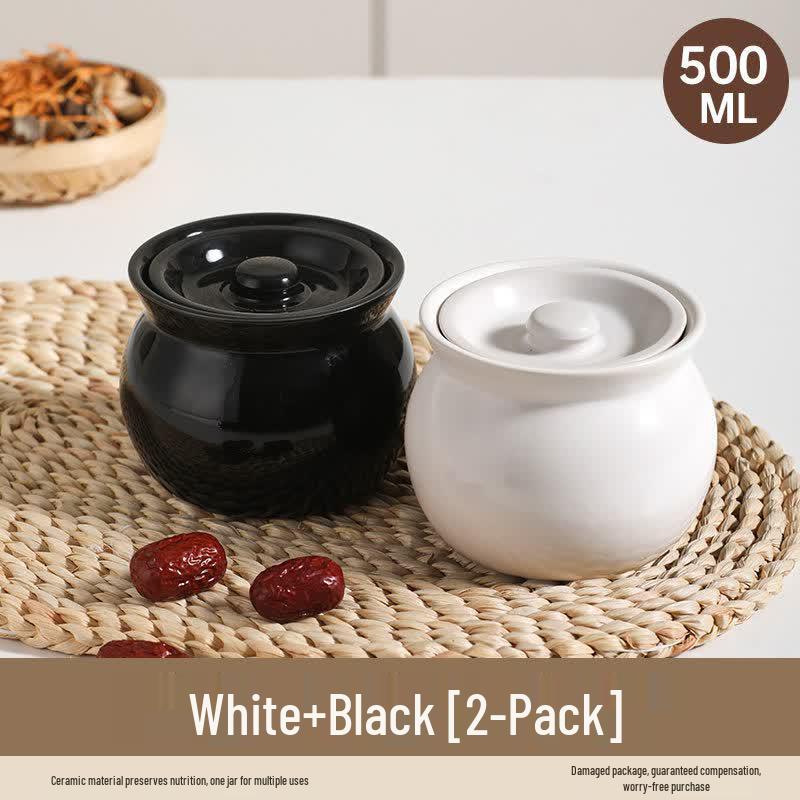Qīwēi Ceramic Single-Serve Stew Pot with Lid