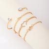 European and American Retro Love Diamond-encrusted Open Bracelet Personalized Five-pointed Star Bracelet Jewelry Set