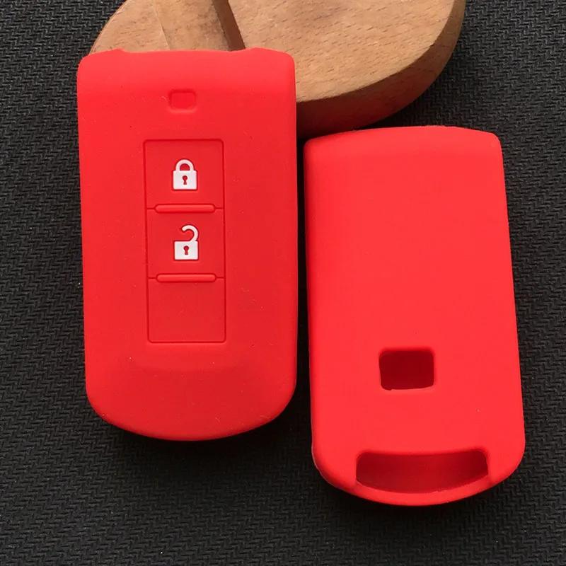 

2button Silicone car key fob skin cover case set for Mitsubishi Outlander ASX AXR RVR Nativa Pajero Montero Lancer Shogun красный