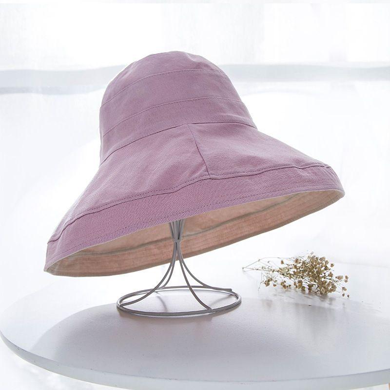 

Панама женская летняя шляпа от солнца японская легко сочетаемая однотонная для лица без особенностей большая окружность головы делает лицо меньше шляпа для защиты от солнца 086 Double-Pink 54-58cm