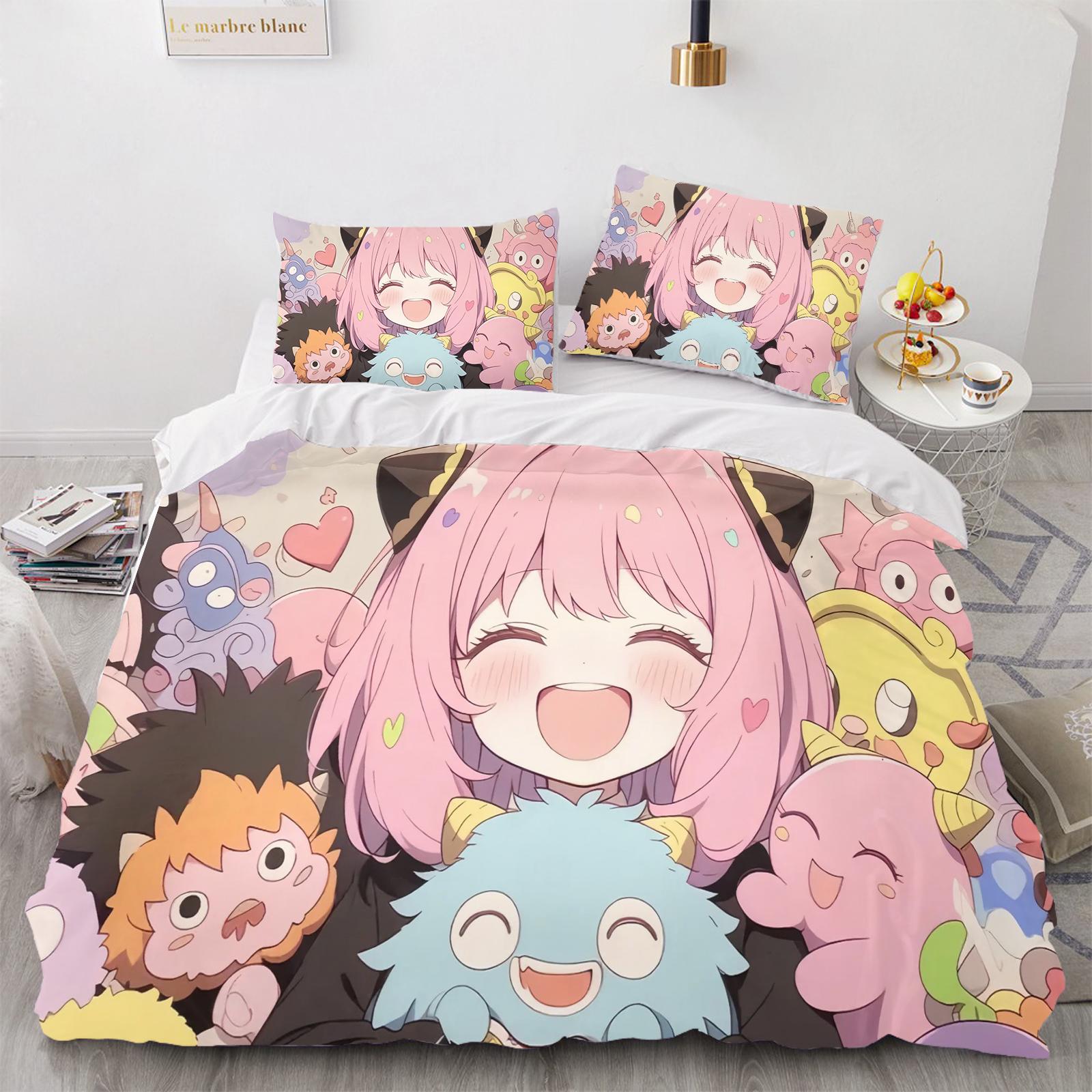 

Comforter Spy×Family Anya Forger Comforter Bedding 3D Children S Bedding Set 3-Piece 1 King Size Comforter (quilt)-EU Single(135*200cm)3pcs