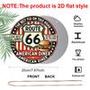 2D Flat 1pc, 8x8 in, Vintage Route 66 Metal Sign - Durable Aluminum, American Retro Diner Decor with Classic Hamburger Design, Ideal for Home