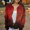 Women's Fashion Printed Long Sleeve Knitted Cardigan Button Down Jacket