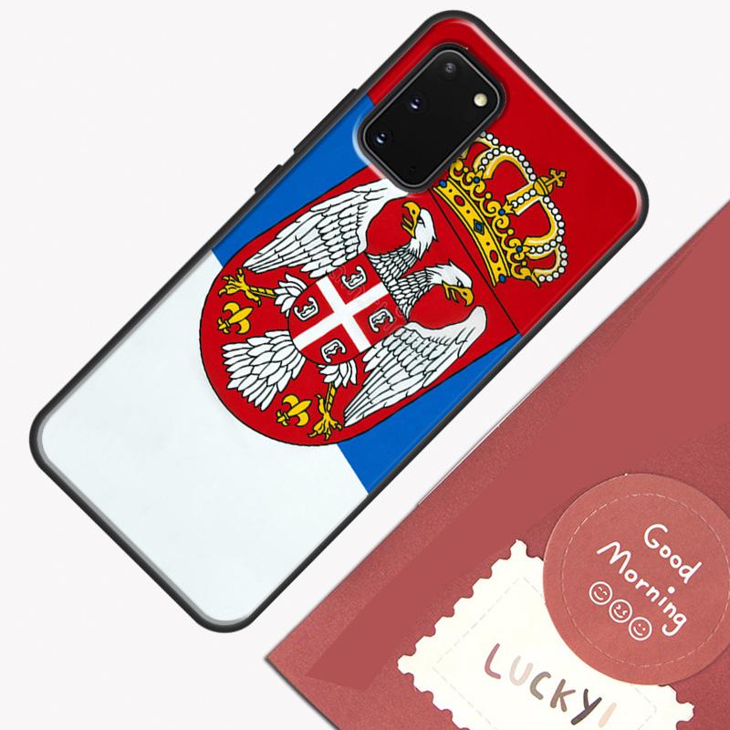 Flag of Serbia Serbian Case For Samsung Galaxy S22 S21 S23 Ultra Note 20 S8 S9 S10 Note 10 Plus S20 FE Back Cover